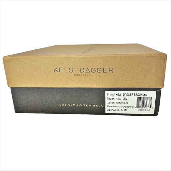 Kelsi Dagger Kyoto Open Toe Ankle Bootie 9.5 Natural Tan Diamond Cutout Back Zip - Picture 8 of 10